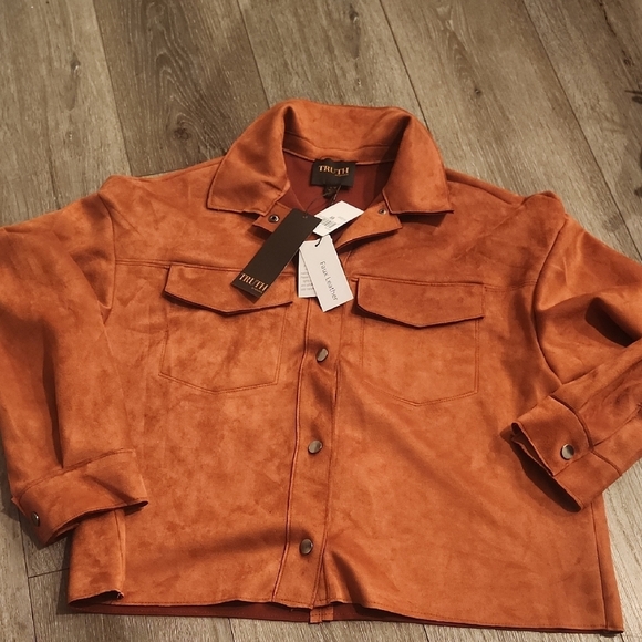 Truth By Republic Jackets & Blazers - Truth Rust Orange Faux Suede Jacket